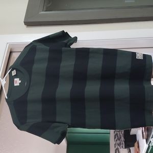 Levi medium heavy duty tee green and black striped
